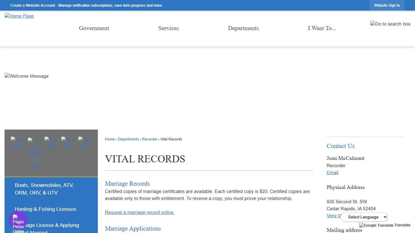 Vital Records | Linn County, IA - Official Website