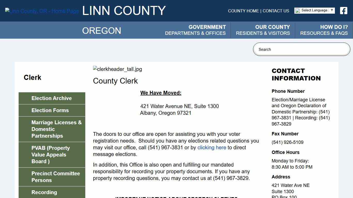 Clerk | Linn County, OR