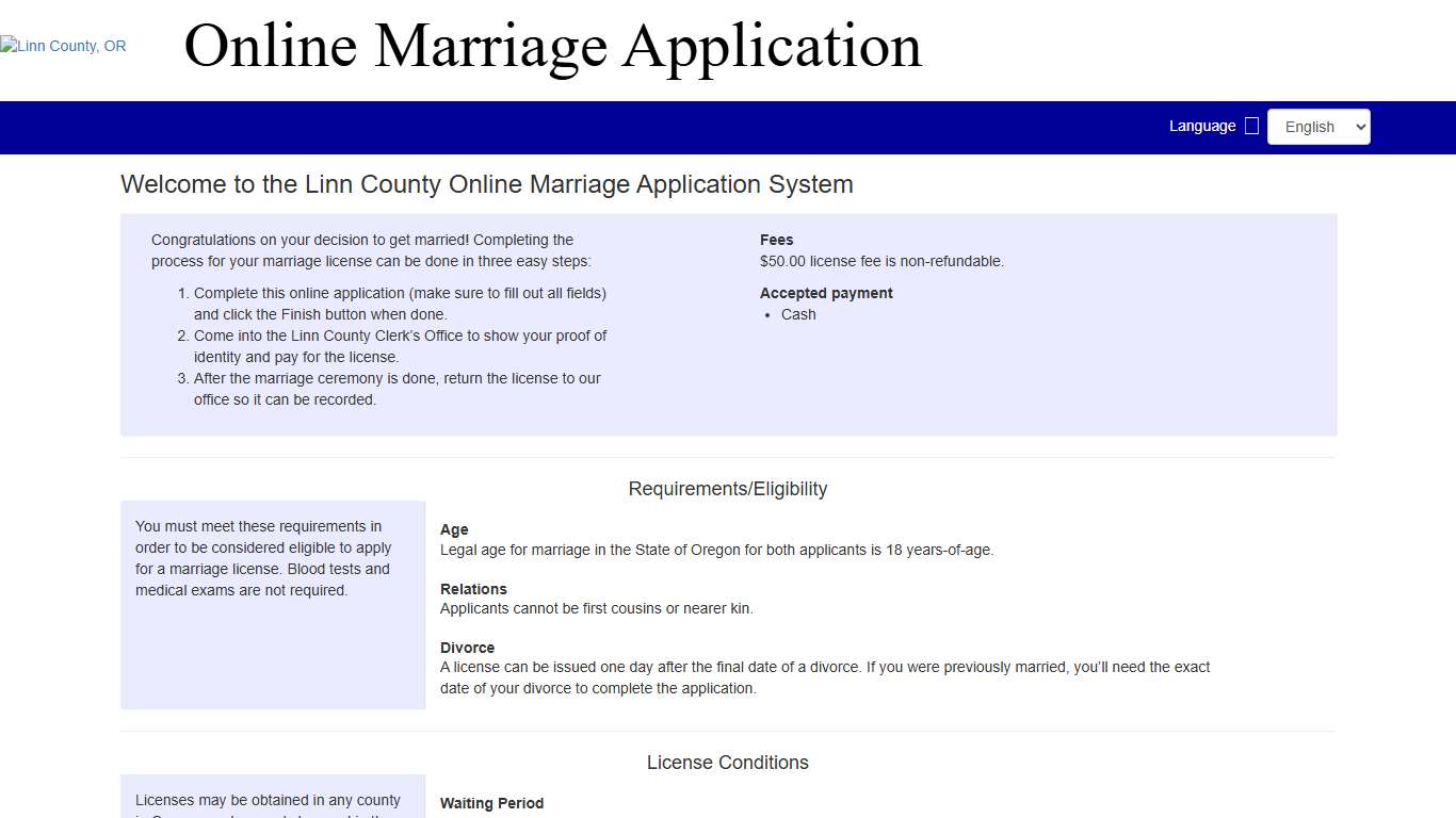 Online Marriage Application